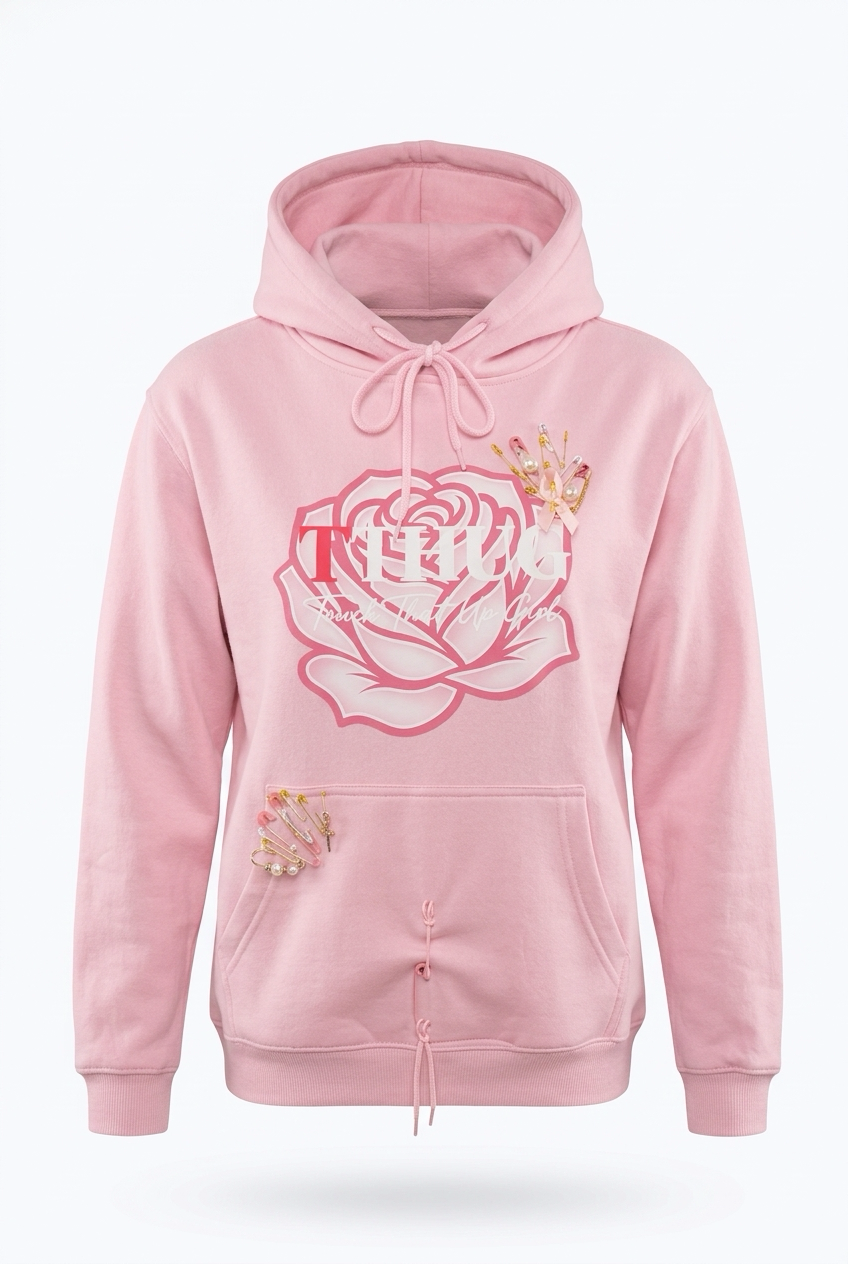 Pink Rose TTHUG™ Hoodie | KimiCoco Designs