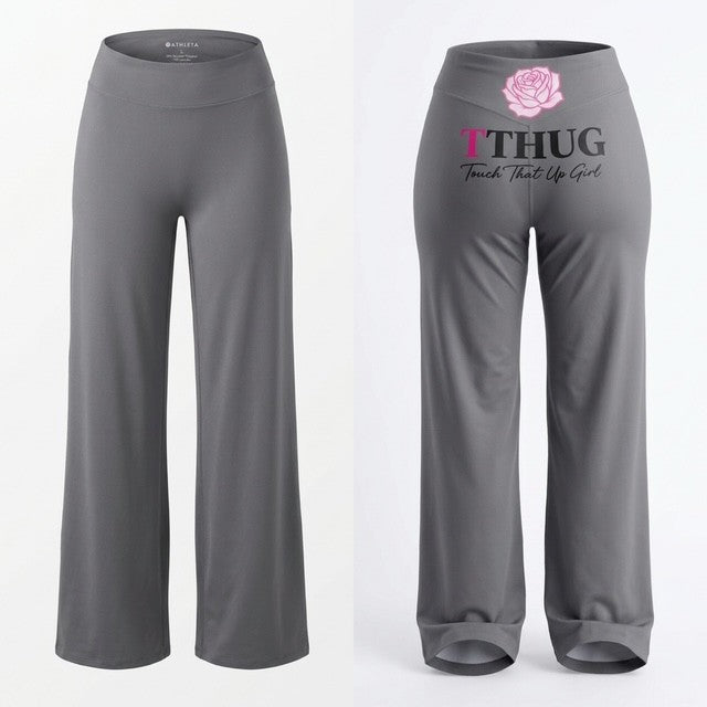 KimiCoco Designs TTHUG grey full-length lycra pants