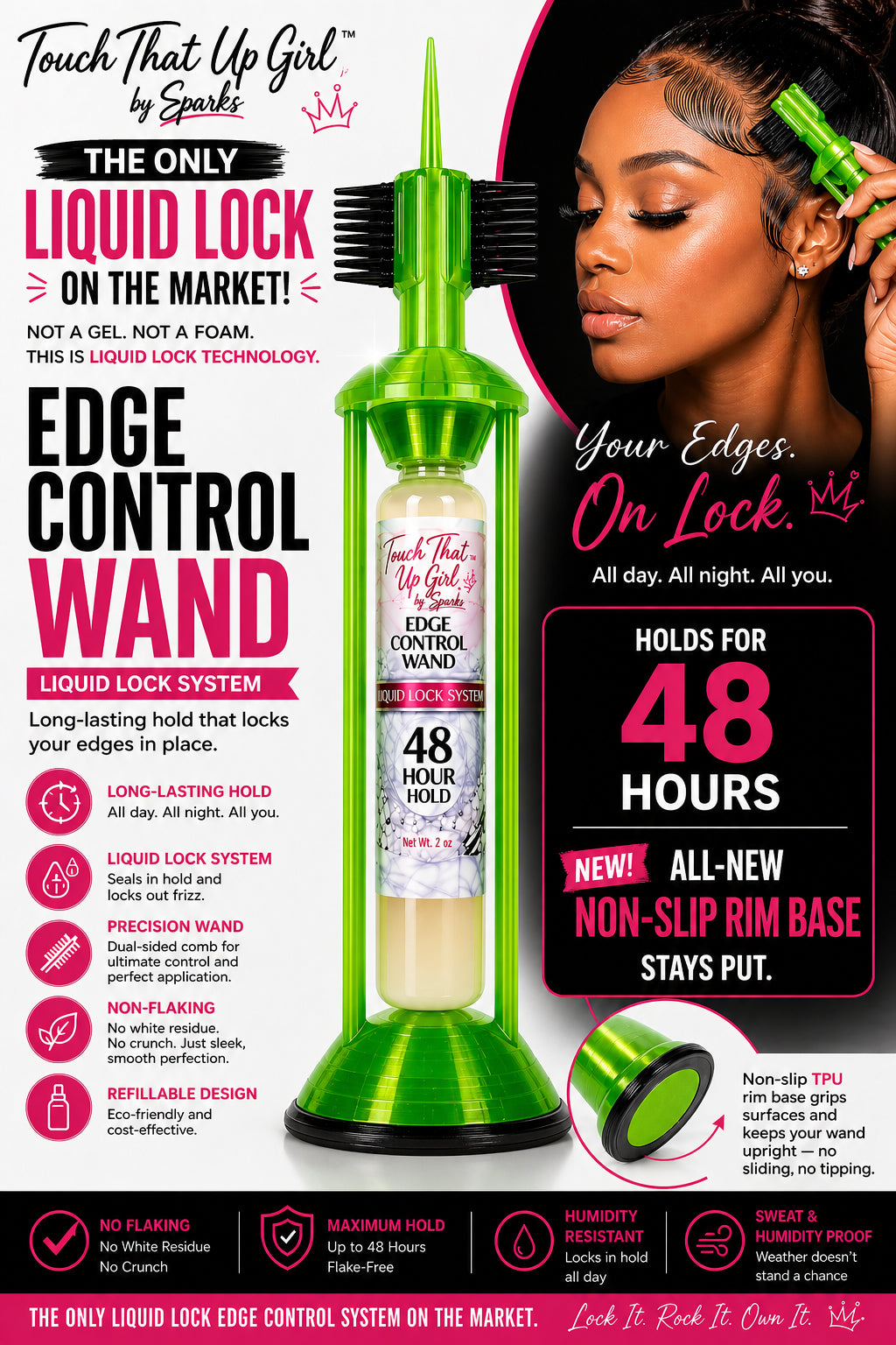 Touch That Up Girl edge control wand in three holds