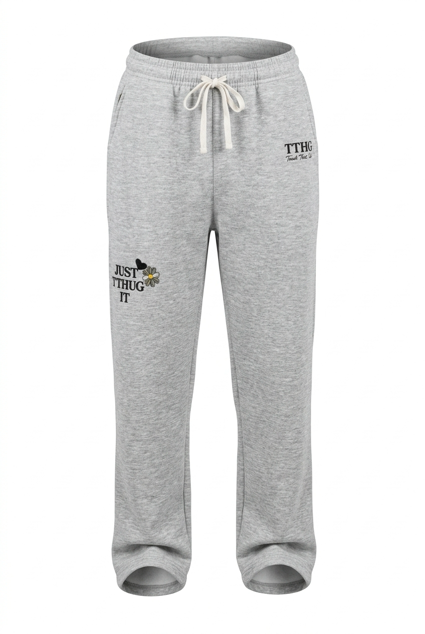 KimiCoco Designs women's wide leg sweatpants in gray