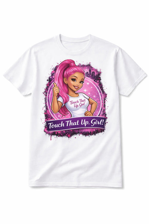 Barbee Pink Graphic Tee in white by KimiCoco Designs