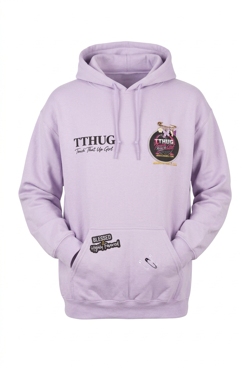 Lilac unisex TTHUG hoodie, KimiCoco Designs