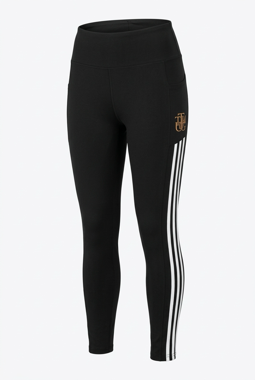 KimiCoco Designs TTHUG black side-stripe leggings