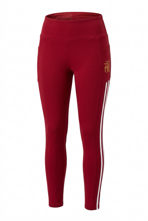 KimiCoco Designs TTHUG red side-stripe leggings